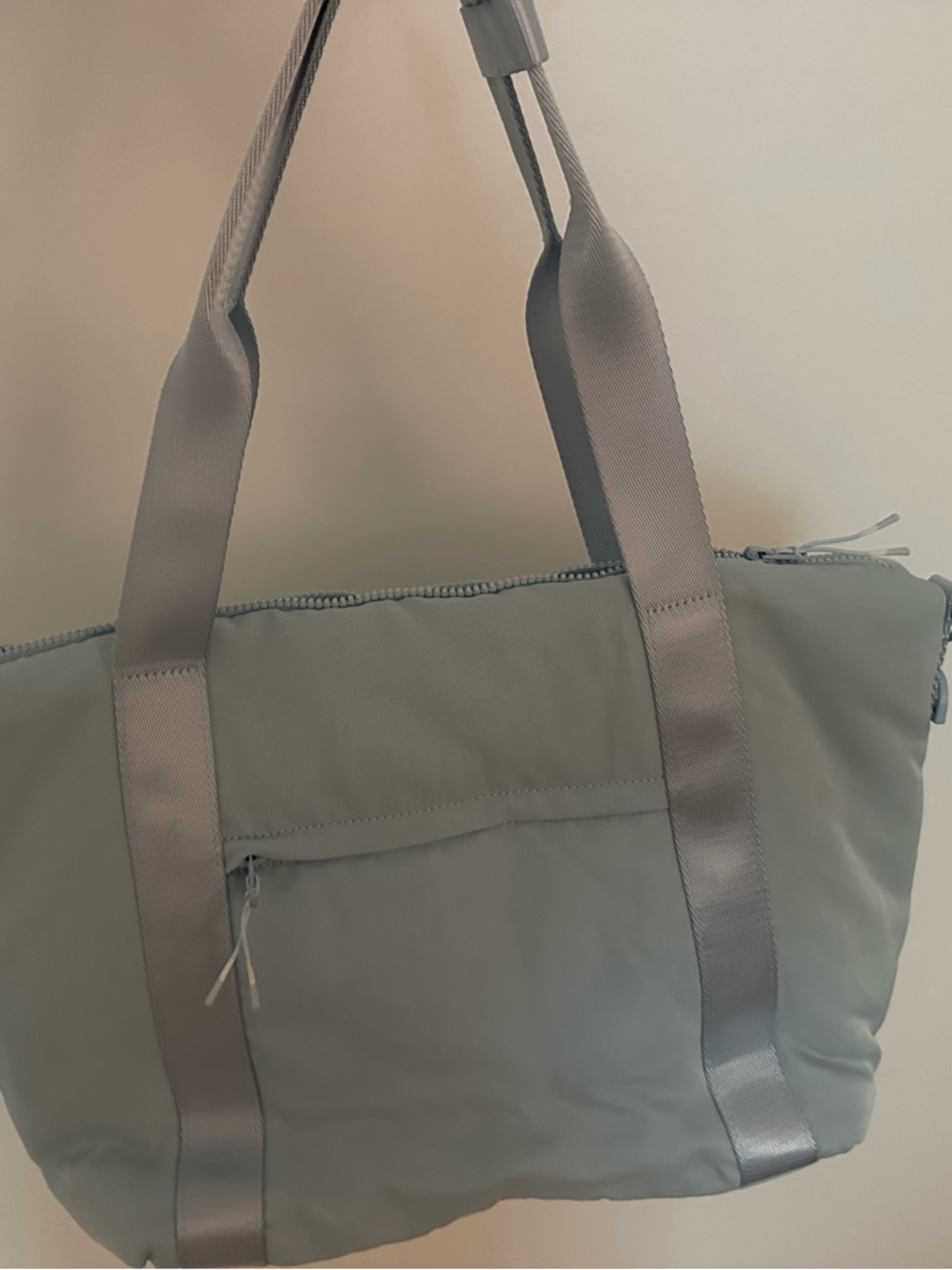 Fabletics Light Gray Tote Bag with Satin-Strap Detail - Picture 4 of 8